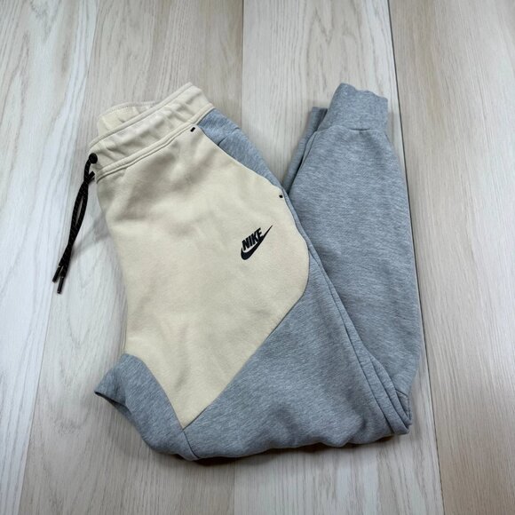 Nike Mens Heather Gray Beige Sportswear Tech Fleece Joggers Pants Size S - Picture 1 of 12